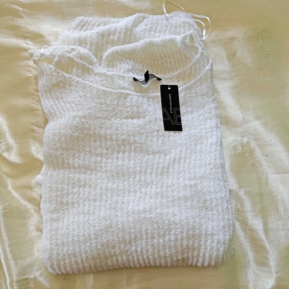 SWEATER, PULLOVER, Sz 4X, WHITE, BOAT NECK, NICE PATTERN, ¾ SLEEVES, ACRYLIC - Picture 5 of 5